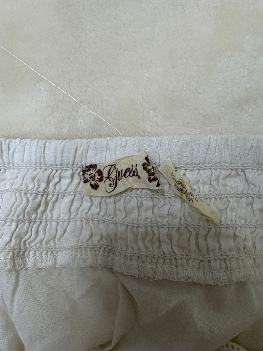 Guess White Lace-Trim Button Cami - Picture 2 of 3